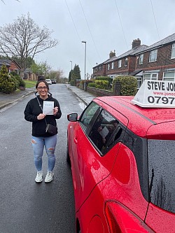 Becky passed her driving test at Bolton driving test centre on 12th April 2023.