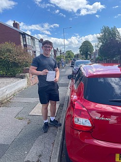 Calum passed his driving test first time on 3 August 2022 at Bolton driving test centre