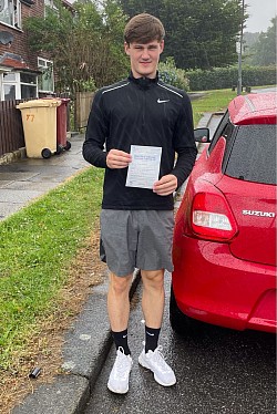 Ethan passed his driving test on 22 July 2022 at Bolton driving test centre.