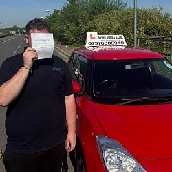 Kieran passed his driving test on 30 April 2025. Another first time pass with just a couple of driving faults. at Bolton driving test centre