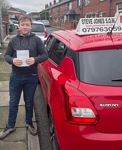 Connor passing his driving test at Bolton driving test centre on 2 February 2022. Another first time pass and with only one fault.