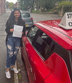 Neha on passed her driving test at Bolton driving test centre on 14 September 2021. Another first time pass.