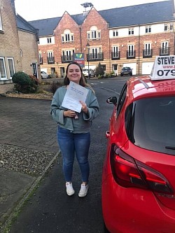 Caitlin passed her driving test at Bolton driving test centre on 26 November 2019 A great drive and ZERO driving faults.