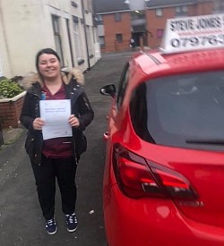 Chelsea passed her driving test at Bolton driving test centre on 21 November 2019 A great drive with only two driving faults.