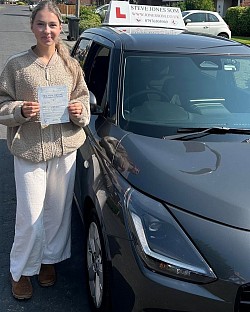 Emily passed her driving test 17 June 2025. Another first time pass with ZERO driving faults.