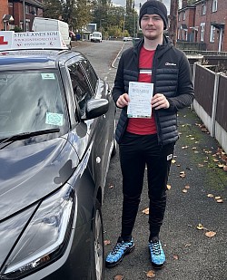 Brendan passed his driving test at Bolton driving test centre on 22 October 2025. Another first time pass and only two driving fault.