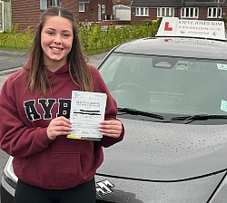 Emmie passed her driving test on 21 January 2026 at Bolton driving test centre. Another first time pass and only 1driving fault.
