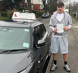 Harley passed his driving test on 5 February 2026 at Bolton driving test centre. Another first time pass and only 2 driving faults.
