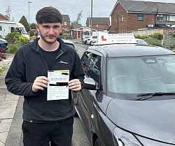 Harvey passed his driving test on 8 May 2026 at Bolton driving test centre. A great drive with few driving faults.