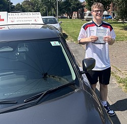 Alfie passed his driving test on 16 July 2026 at Bolton driving test centre. A great drive on extra busy roads because of road closures near the test centre.